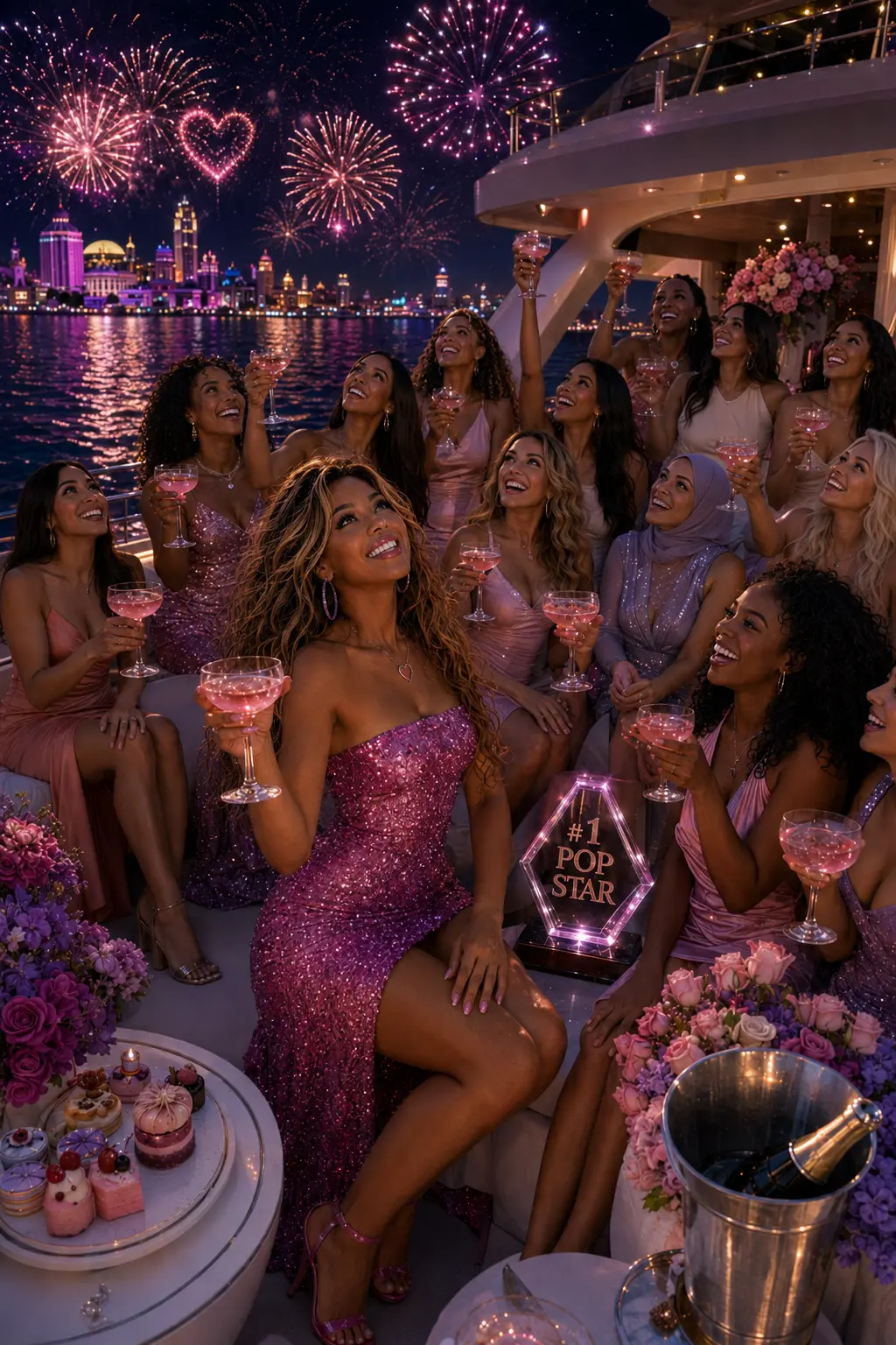 Jahntella celebrating during Pink Lips After Dark